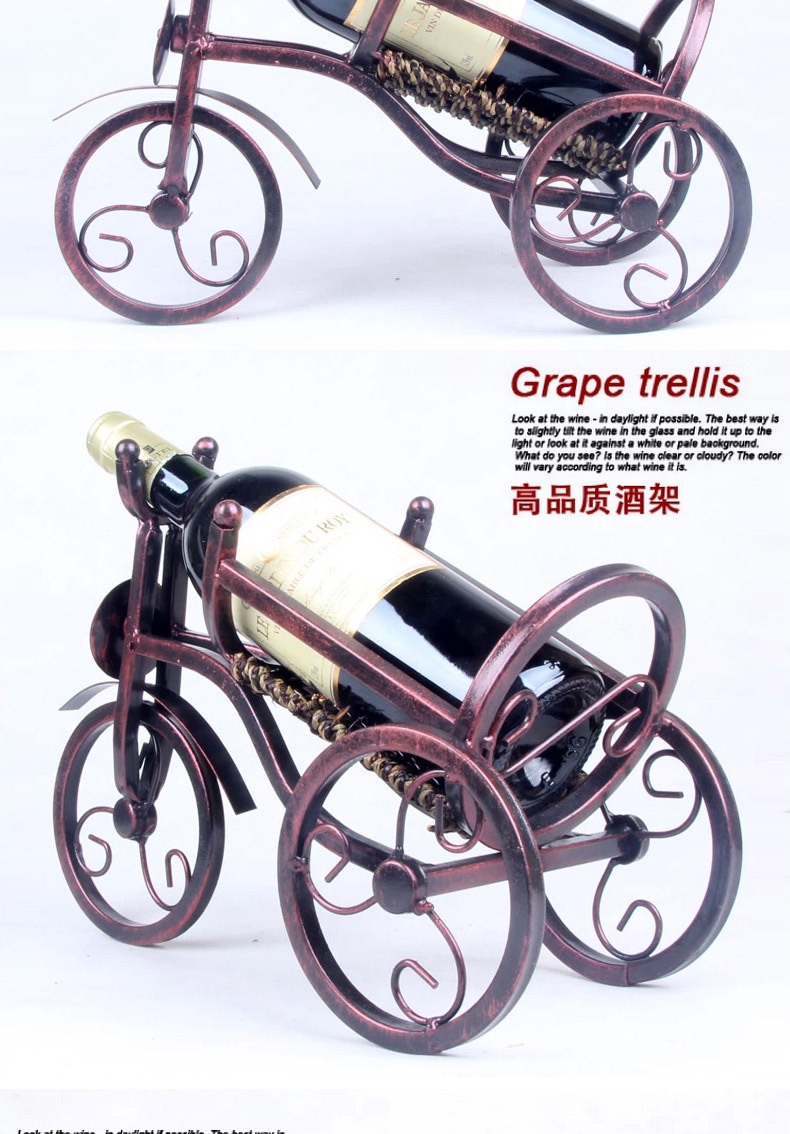 MetalthickwiretricyclewinerackWineframerestaurantdecoratedweddingsupplieswroughtironcraftsmetalcraftswine-2046946911